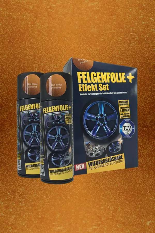 FELGENFOLIE+ Effekt Set, 2 x 400 ml, Perleffekt, Blaze Orange Pearl Effect