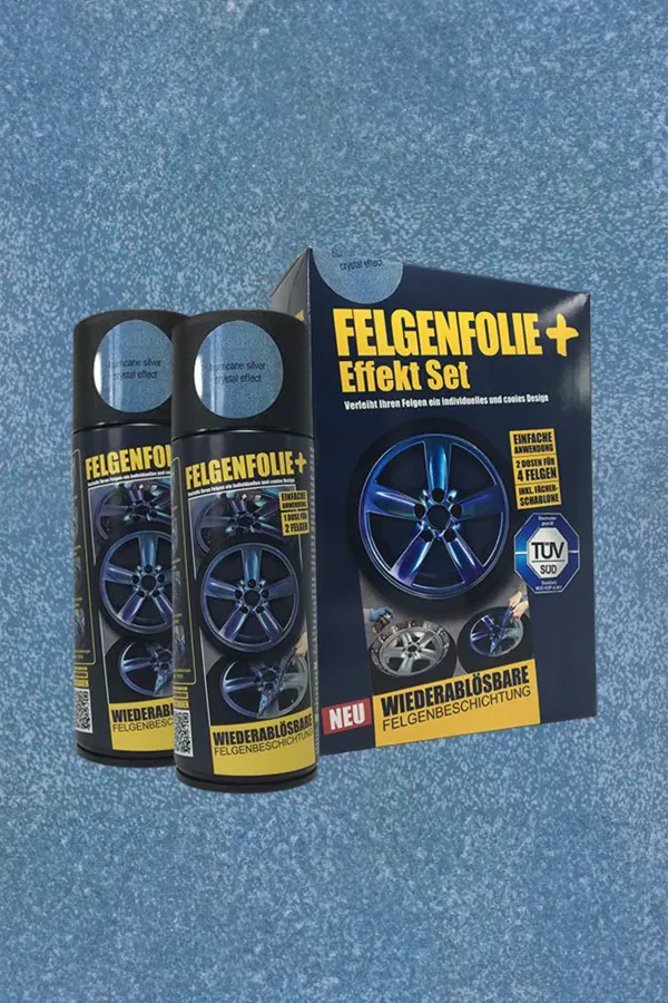 FELGENFOLIE+ Effekt Set, 2 x 400 ml, Kristalleffekt, Hurricane Silver Crystal Effect