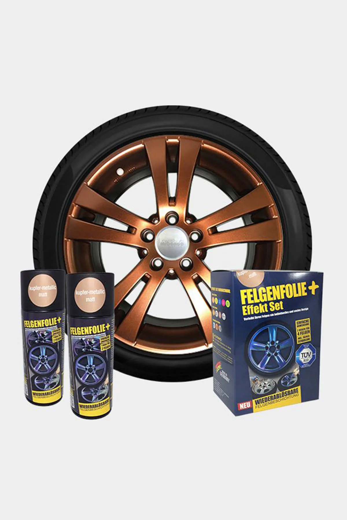 FELGENFOLIE+ Effekt Set, 2 x 400 ml, kupfer-metallic FELGENFOLIE+ Effekt Set, 2 x 400 ml, kupfer-metallic