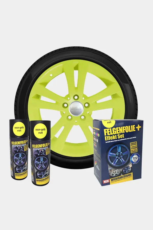 FELGENFOLIE+ Effekt Set, 2 x 400 ml, neon-gelb 