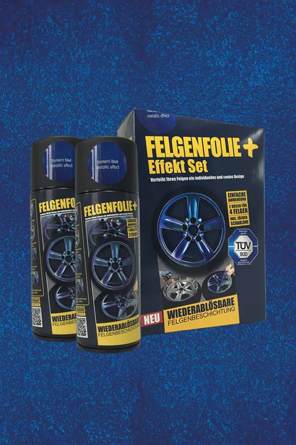FELGENFOLIE+ Effekt Set, 2 x 400 ml, Metallic Effekt, Tsunami Blue Metallic Effect