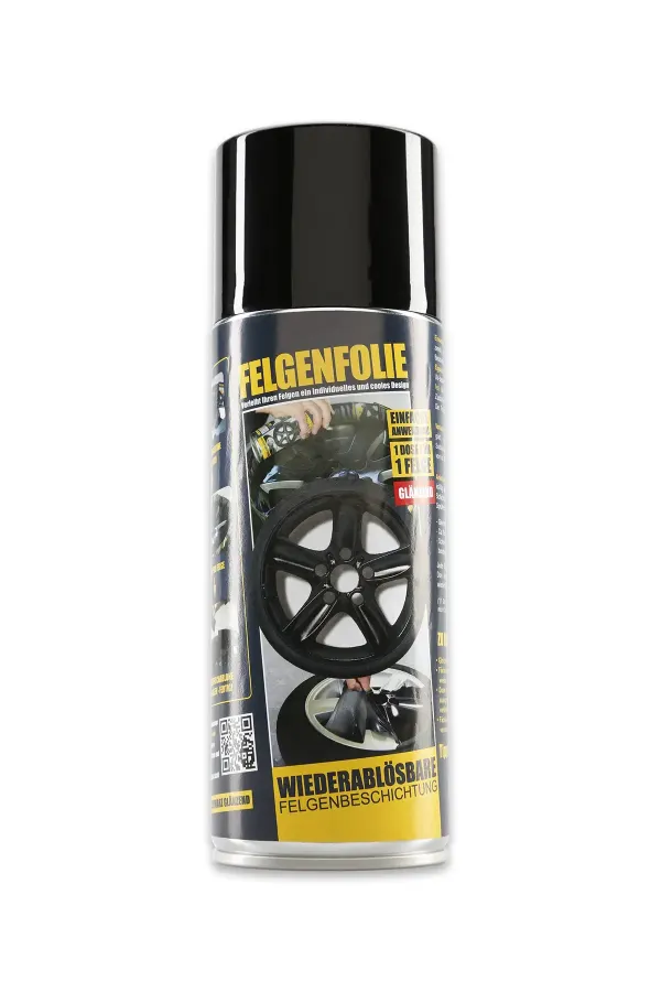 FELGENFOLIE-SPRAY, 400 ml, schwarz glänzend FELGENFOLIE-SPRAY, 400 ml, schwarz glänzend