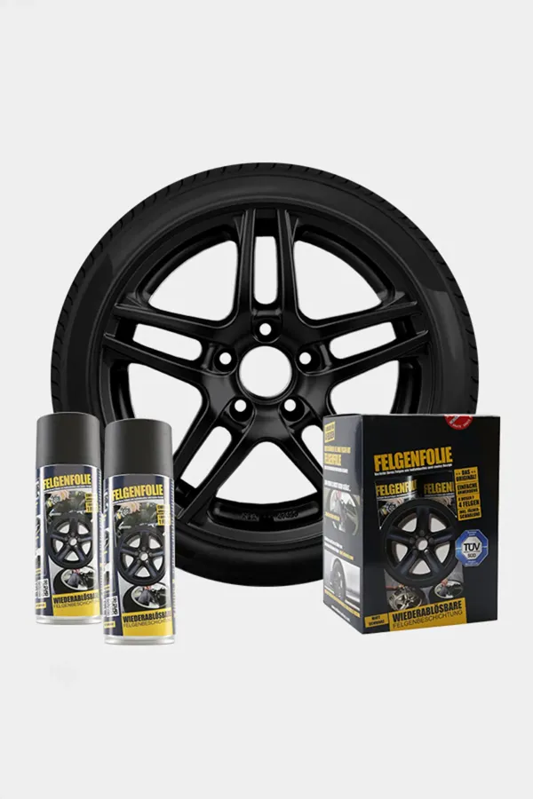 FELGENFOLIE-Set, 4 x 400 ml, schwarz matt